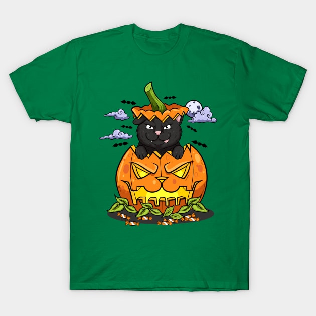 Kitty black halloween T-Shirt by the house of parodies